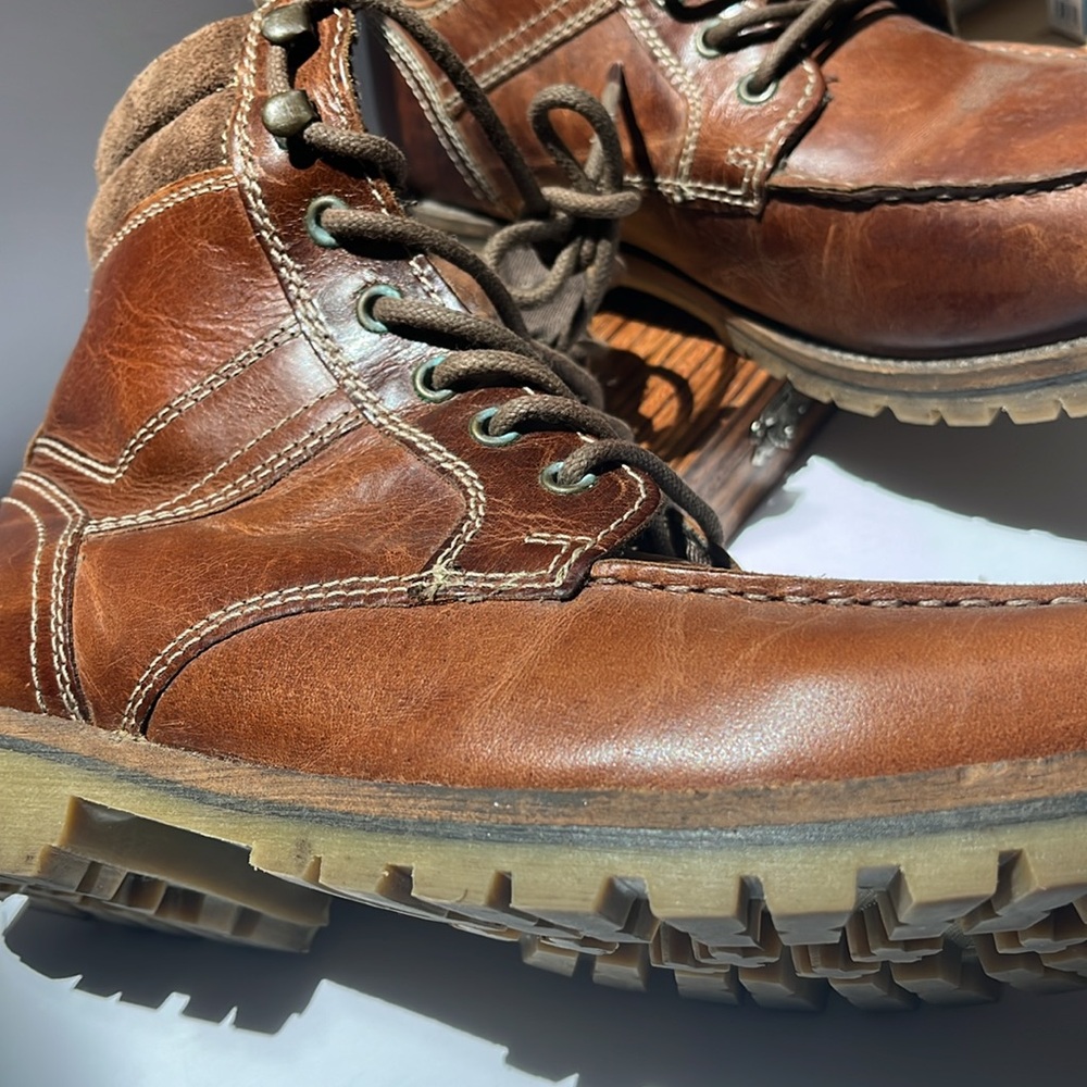 Red Tape Men's Brown Leather Boots:S-9.5